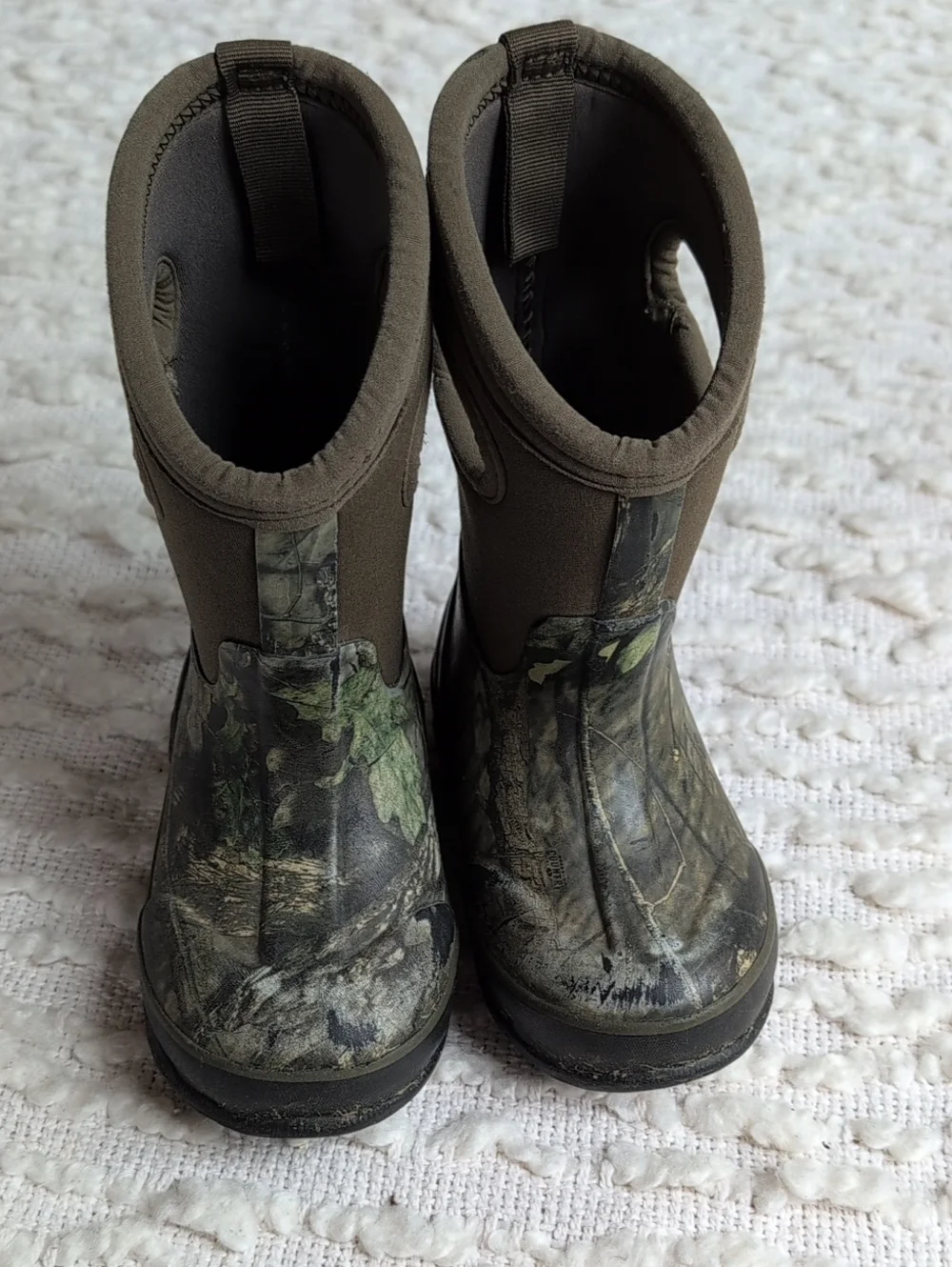 Bogs Boys Girls Camo Hunting Winter Snow Neoprene Rain Boots Insulated Size 8